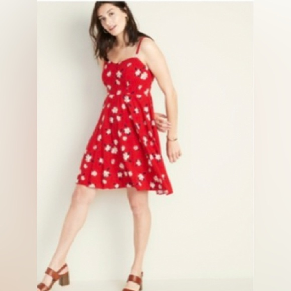 Printed Fit & Flare Cami Dress